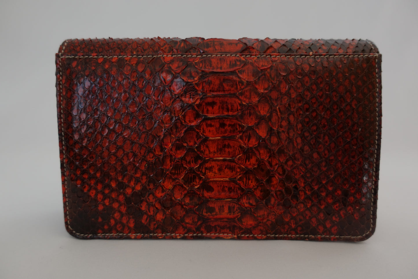 Red Snakeskin Clutch