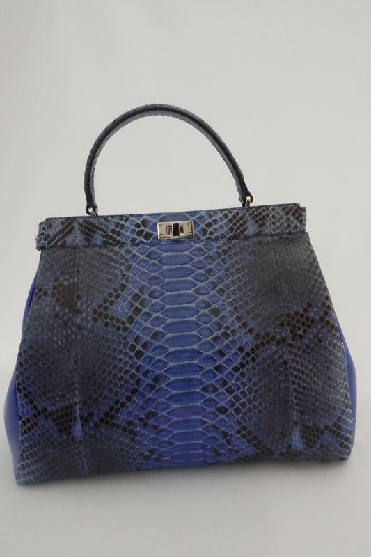 Blue-Black Snakeskin Purse