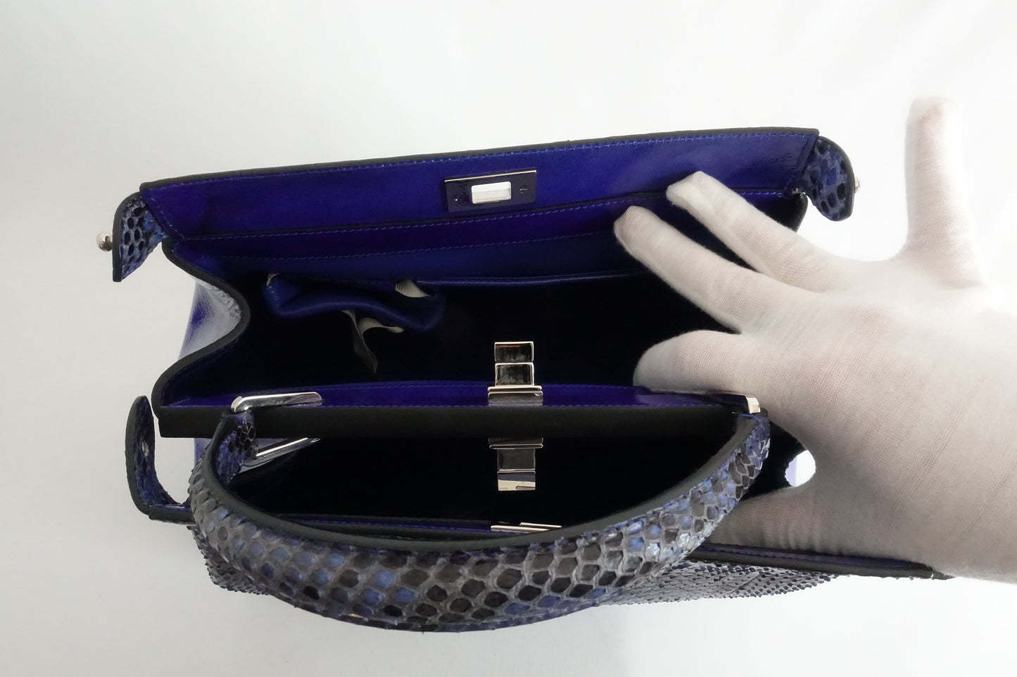 Blue-Black Snakeskin Purse