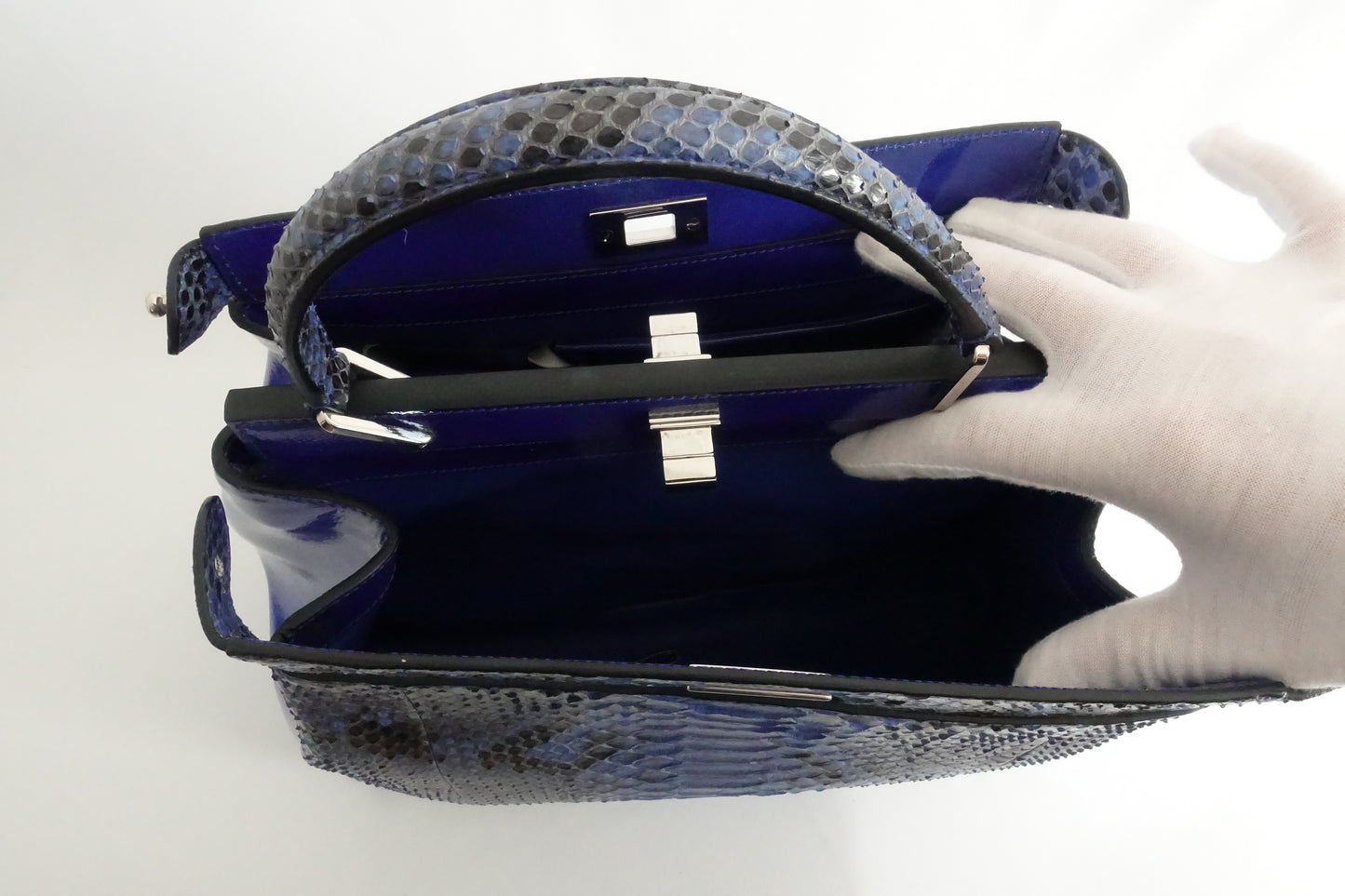 Blue-Black Snakeskin Purse